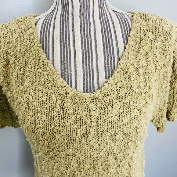 Vintage Chaus Nubby Knit Top Flutter Sleeves Women Medium Cottagecore Twee Femme - Picture 8 of 11